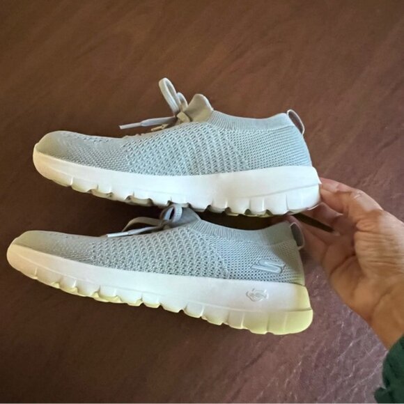 Skechers stretch women’s size 8 sneakers good condition gray cloth white… - Picture 7 of 9